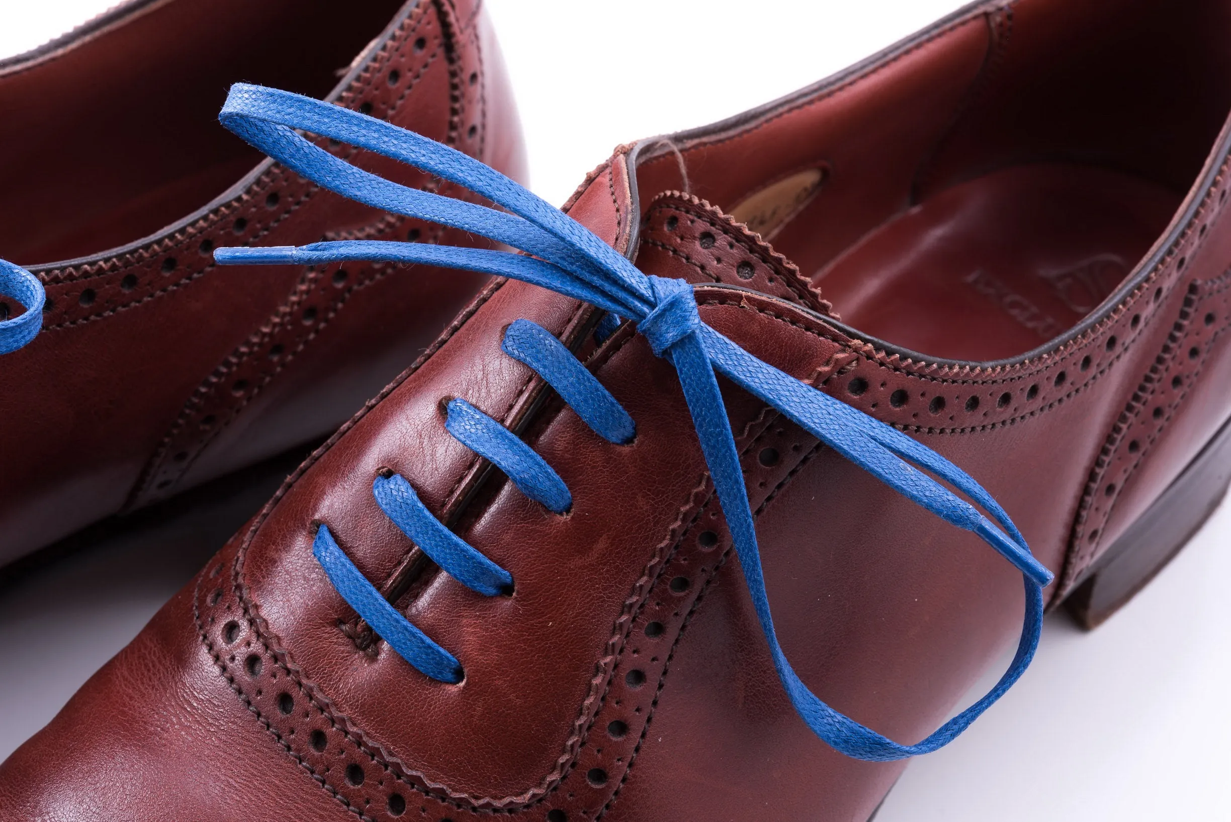 Flat Royal Blue Waxed Cotton Shoelaces