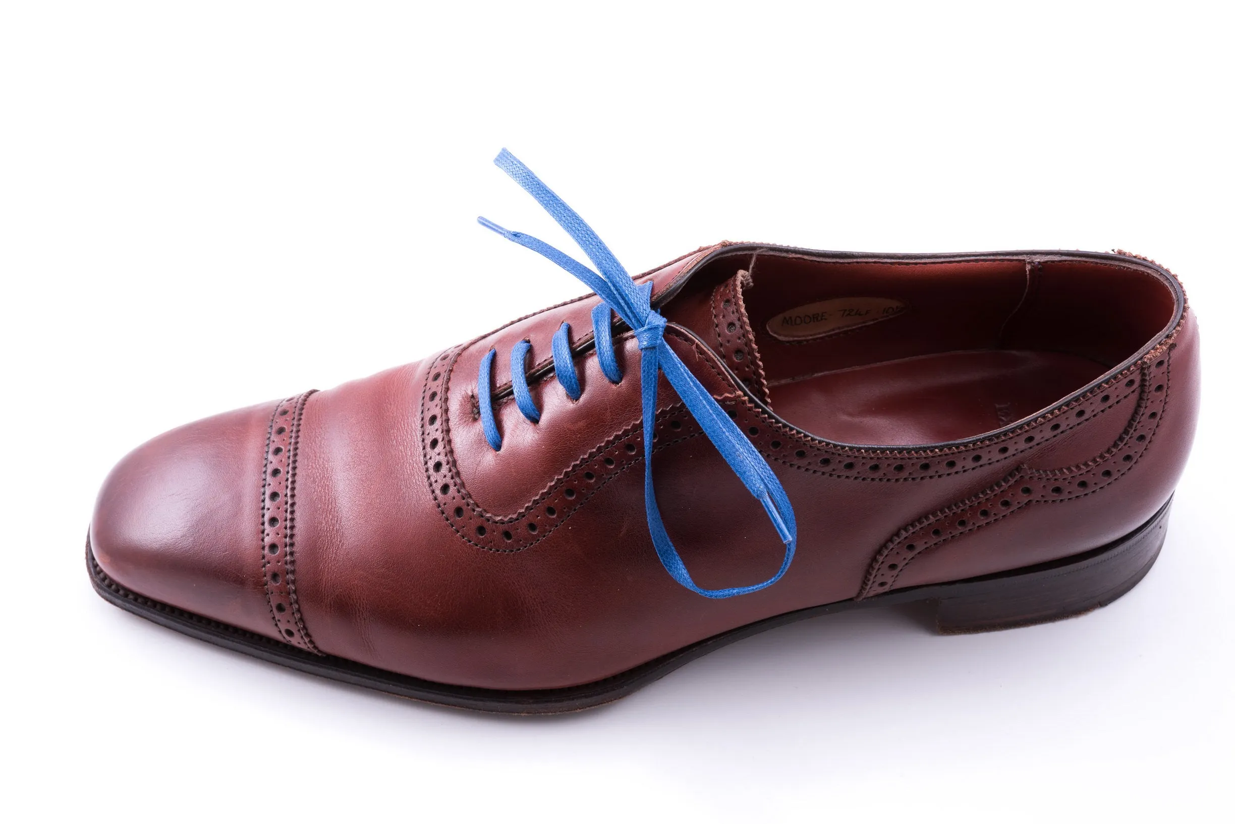 Flat Royal Blue Waxed Cotton Shoelaces