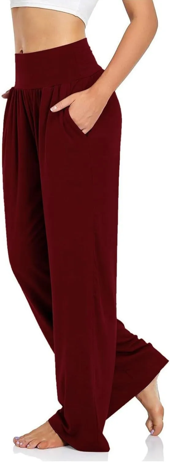 FZVYD Women's Casual Loose Wide Leg Cozy Pants Yoga Sweatpants Comfy High Waisted Sports Athletic Lounge Pants with Pockets