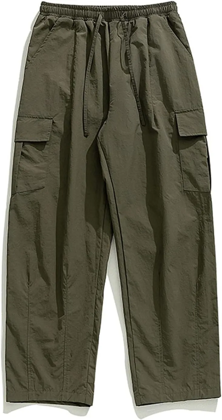 GIERIDUC Men's Casual Cargo Pants Joggers Hiking Sweatpants Chinos Track Pants Elastic Waist Work Pants with Multi-Pockets