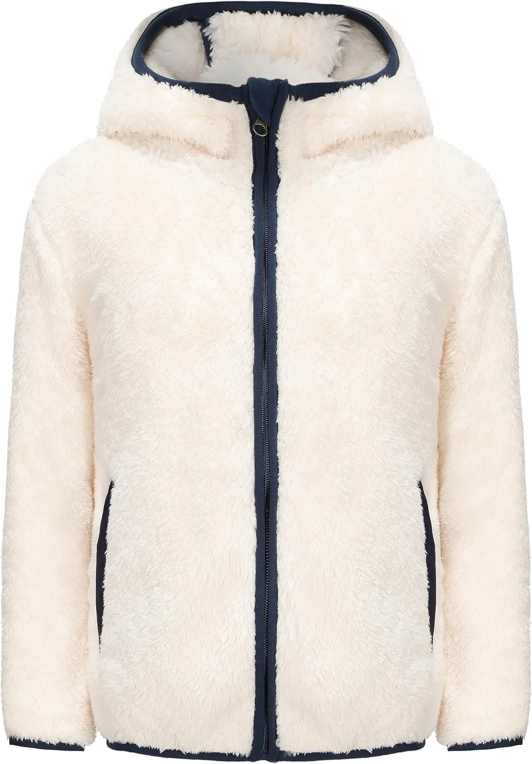 Girl's Soft Fleece sherpa Jacket Full Zip Hoodie