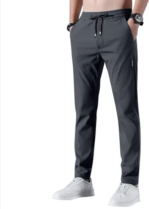 Glide Pants Men Quick Dry Breathable Pants Stretch Drawstring Lightweight Summer Active Hiking Trousers with Pockets