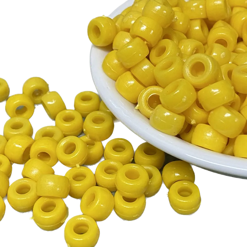 Golden Yellow Opaque - Acrylic Pony Beads