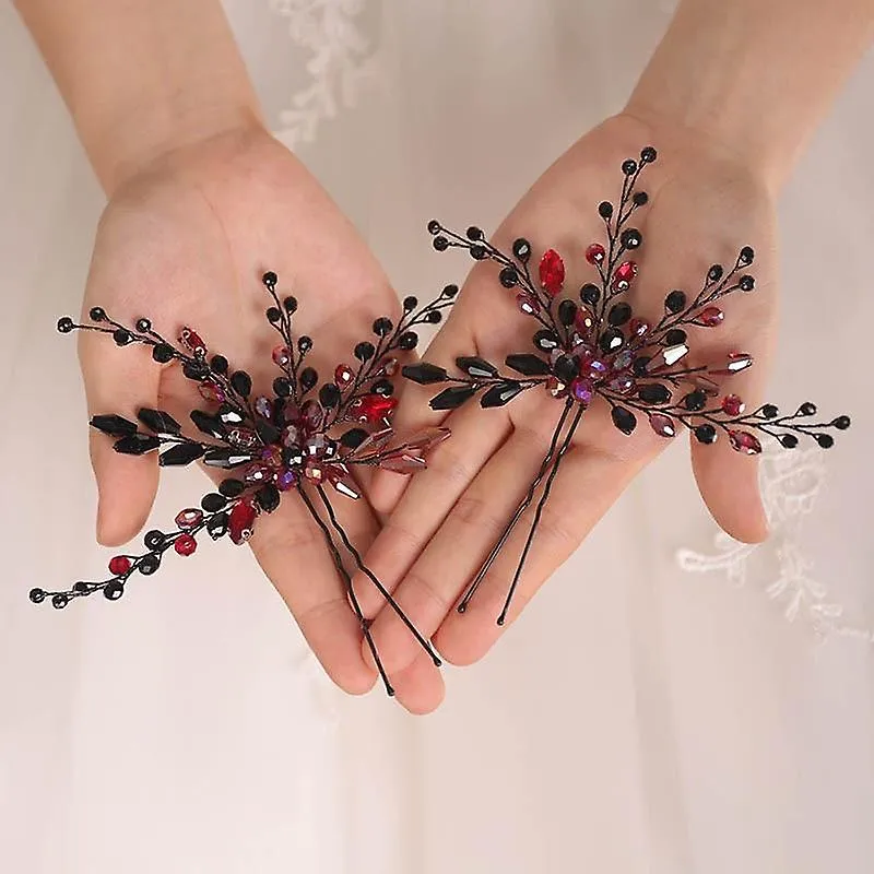 Hair Combs Hair Pin Earrings Crystal Headpieces Bridal Jewelry Hairstyle Set