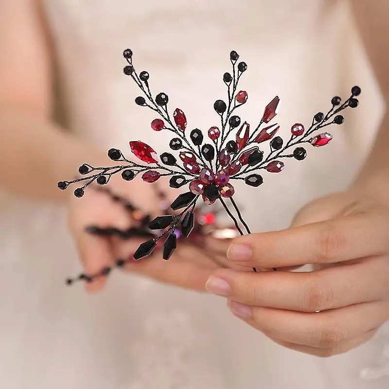 Hair Combs Hair Pin Earrings Crystal Headpieces Bridal Jewelry Hairstyle Set