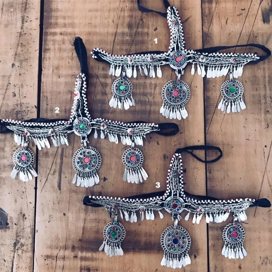 Handmade Afghan Tribal Jewelled Headpiece