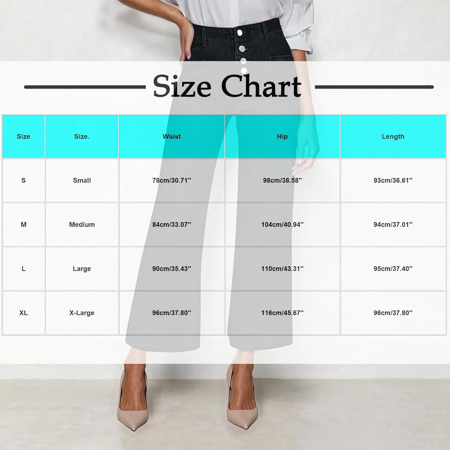 High Waisted Jeans for Women Casual Wide Leg Denim Pants High Rise Stretchy Baggy Jean Pants with Pockets Streetwear
