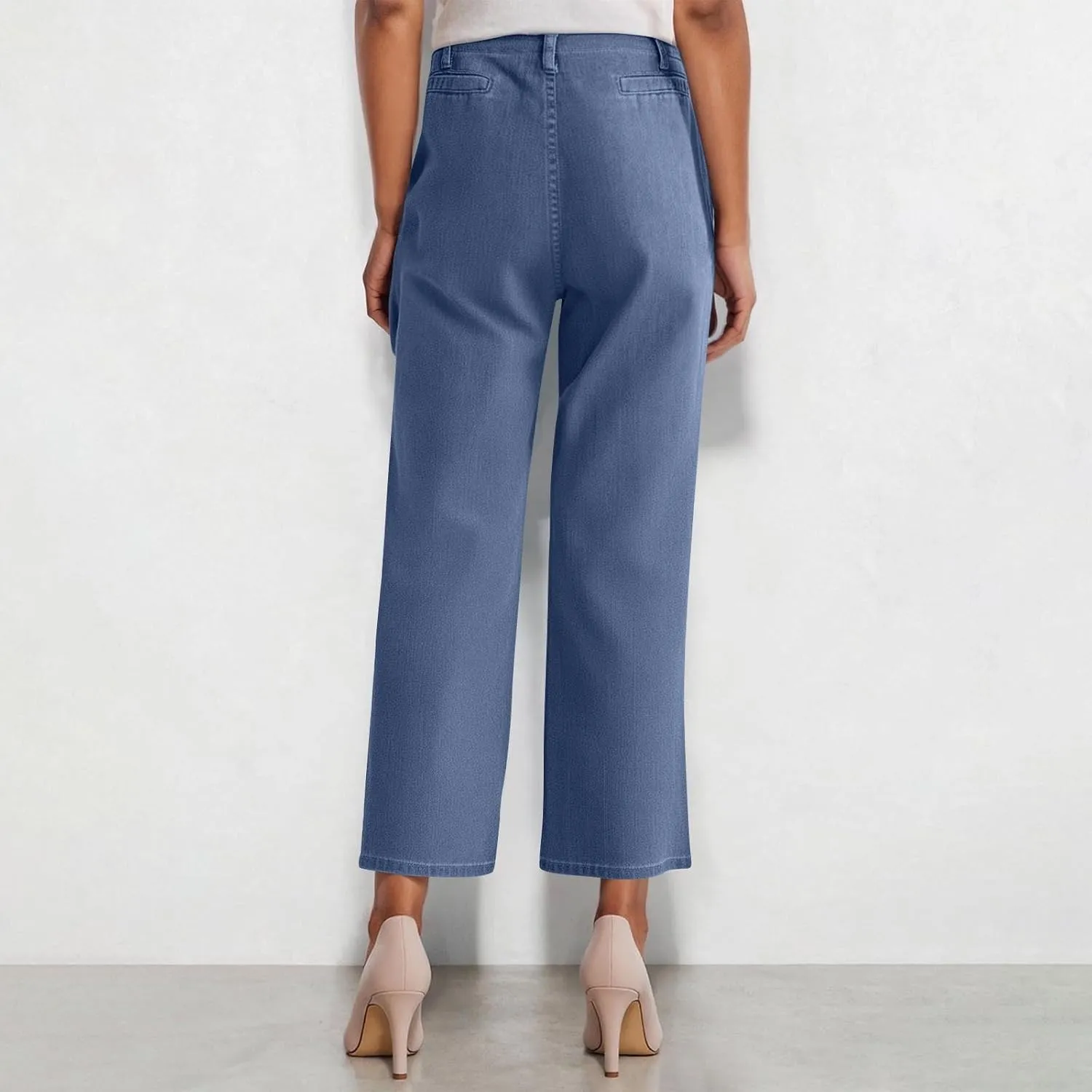 High Waisted Jeans for Women Casual Wide Leg Denim Pants High Rise Stretchy Baggy Jean Pants with Pockets Streetwear
