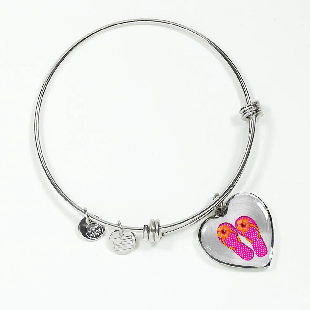 I Love Flip Flops Heart Bracelet