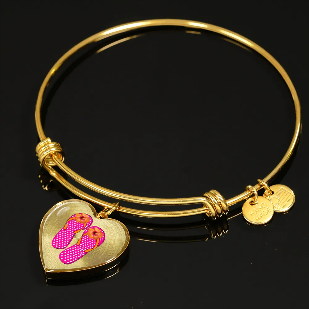 I Love Flip Flops Heart Bracelet