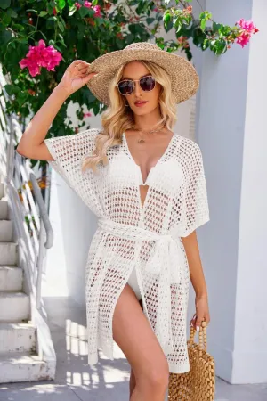 Ideal Pair Openwork Crochet Beach Cover-Up