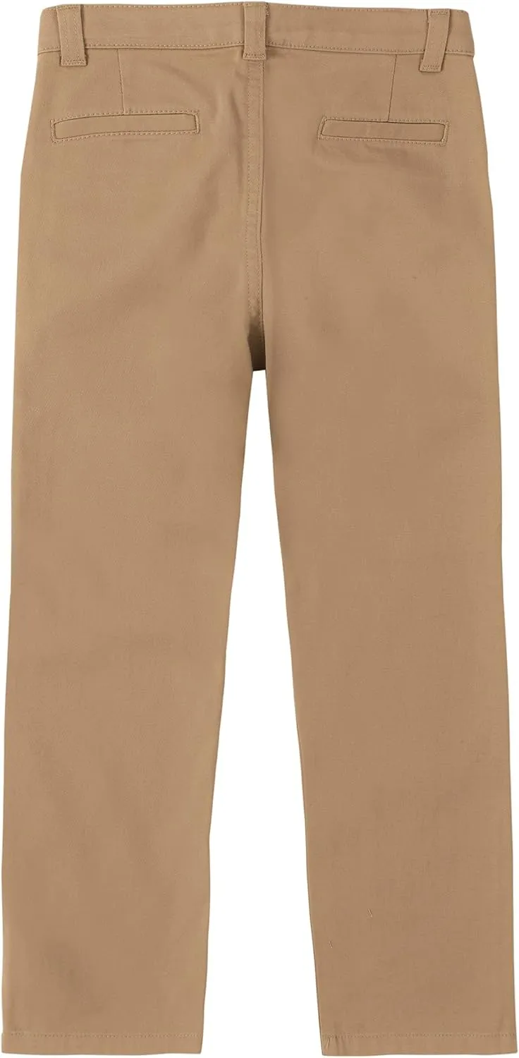 IZOD Boys' School Uniform Twill Pants, Flat Front & Comfortable Waistband with 5 Pockets