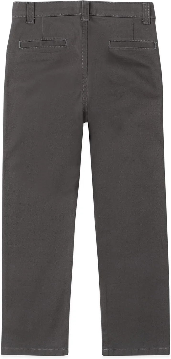 IZOD Boys' School Uniform Twill Pants, Flat Front & Comfortable Waistband with 5 Pockets