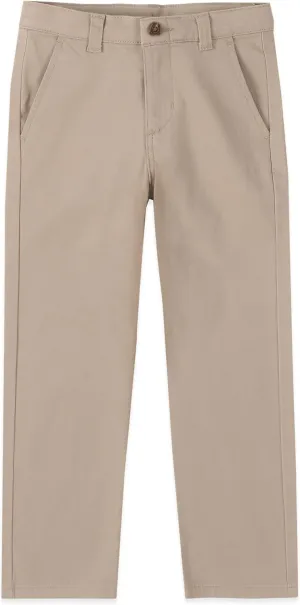 IZOD Boys' School Uniform Twill Pants, Flat Front & Comfortable Waistband with 5 Pockets