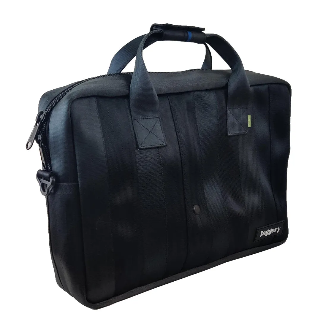 Jaggery Noir Co-Founder's Bag in Rescued Car Seat Belts