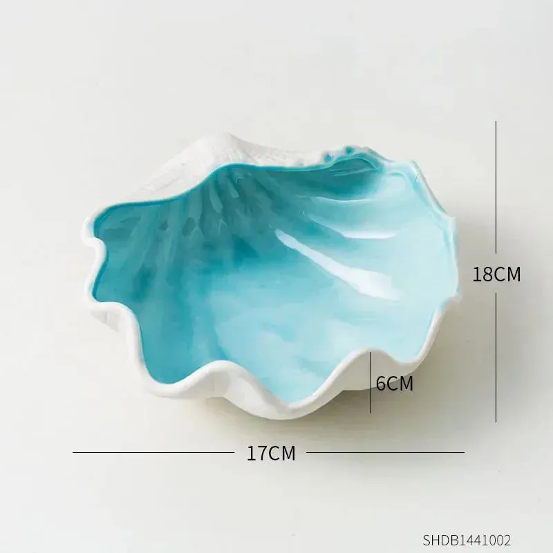 Jewelry Tray Sea Shell Decorative Ceramic Storage