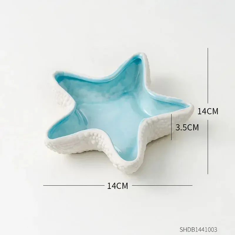 Jewelry Tray Sea Shell Decorative Ceramic Storage