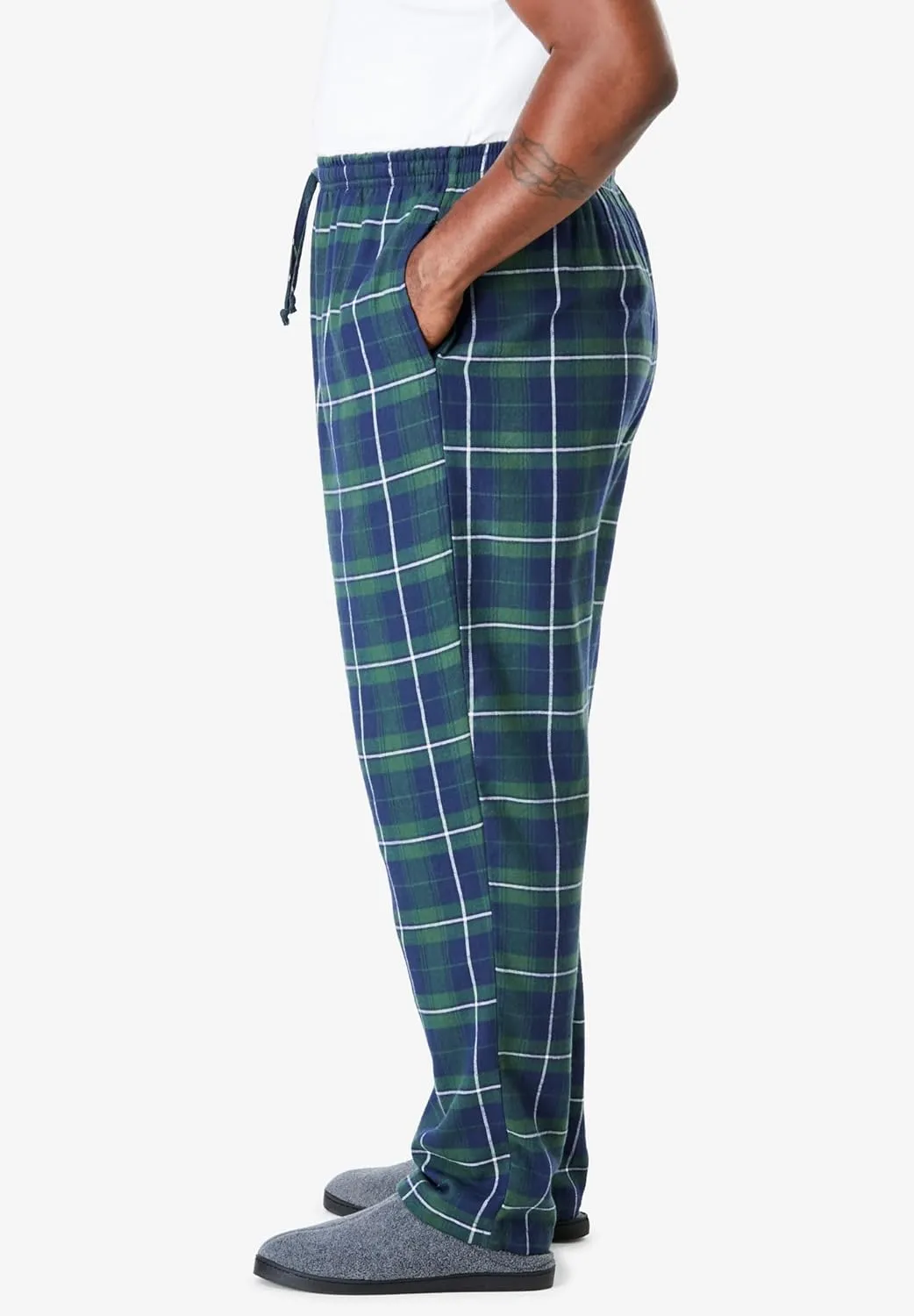 KingSize Men's Big & Tall Flannel Plaid Pajama Pants