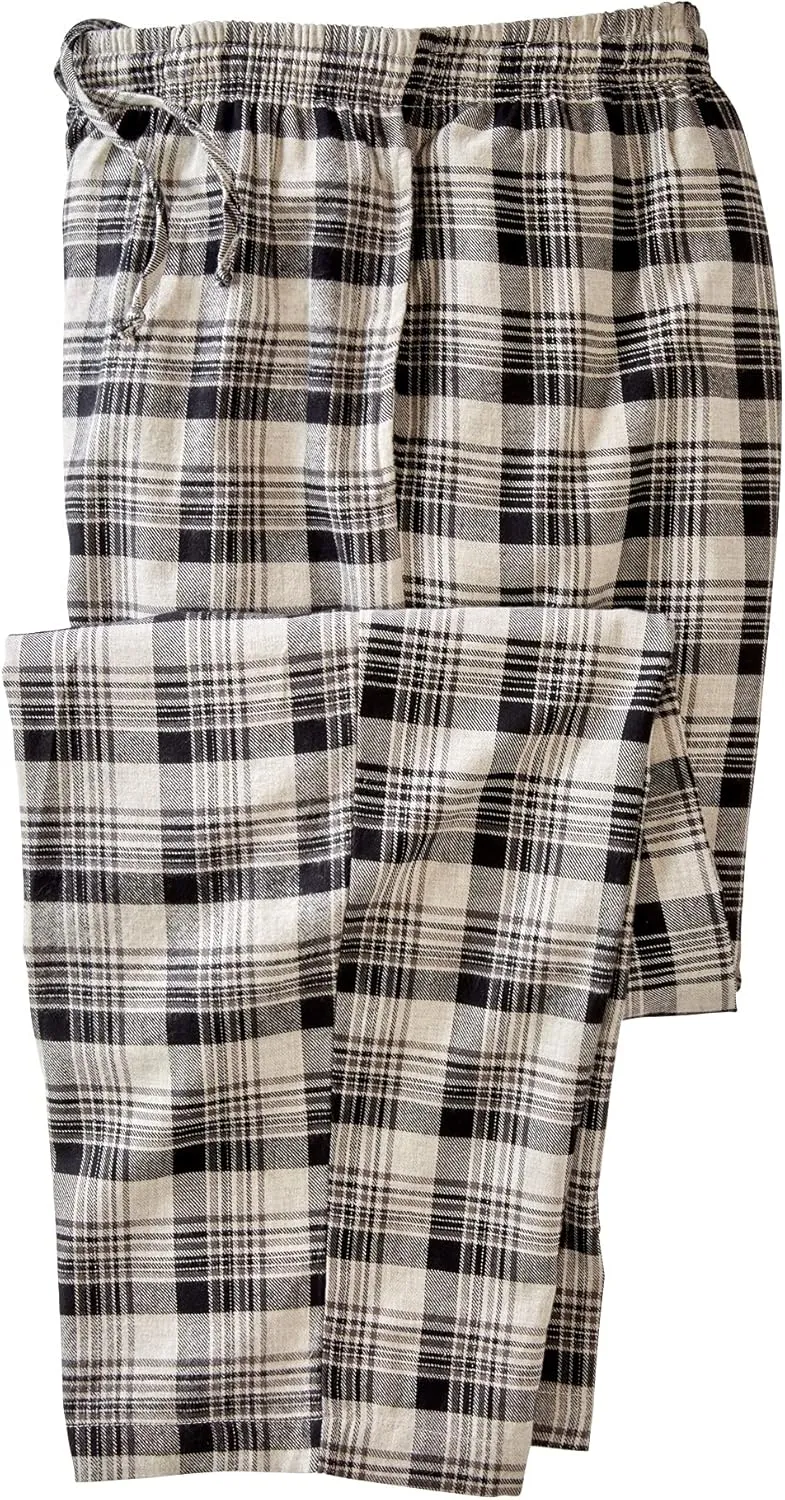 KingSize Men's Big & Tall Flannel Plaid Pajama Pants