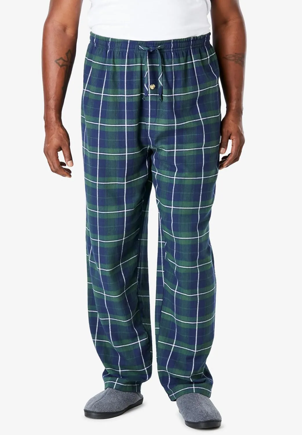 KingSize Men's Big & Tall Flannel Plaid Pajama Pants