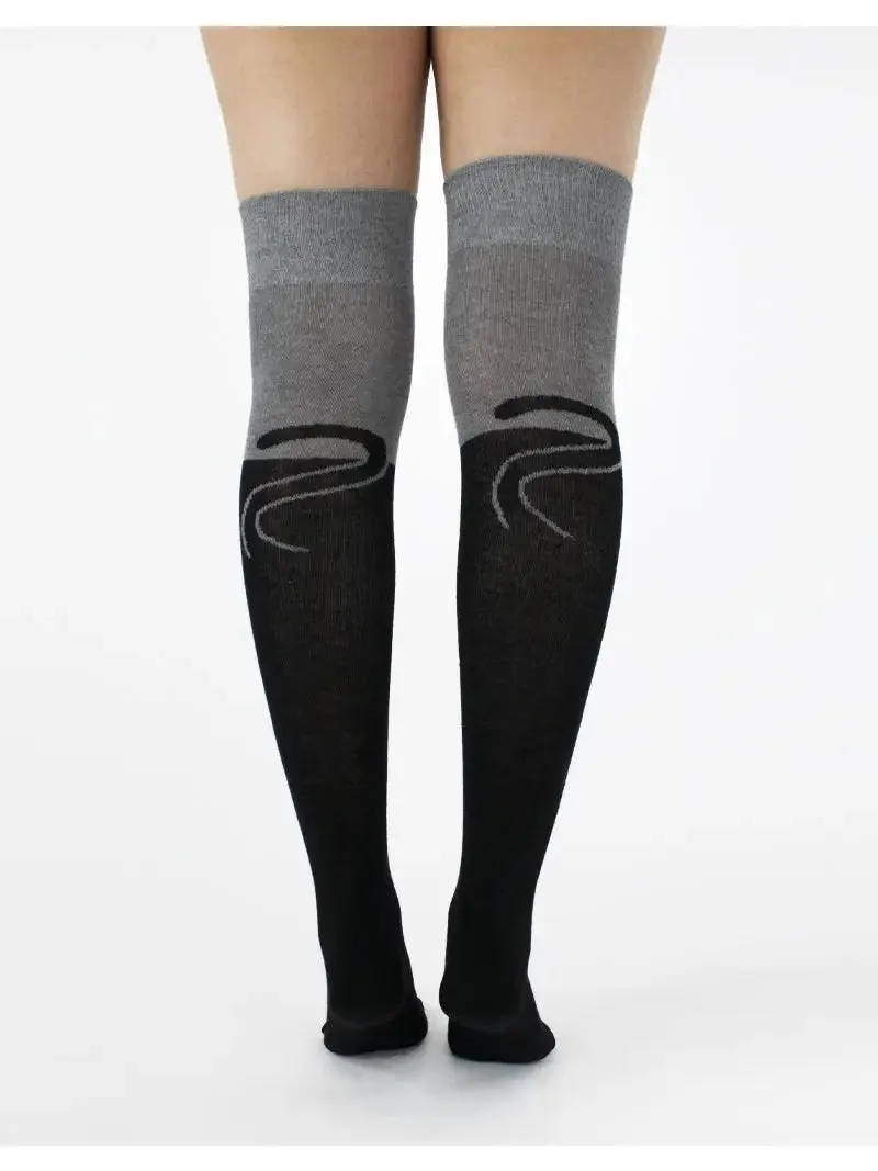 Kittycat Over The Knee Socks in Grey