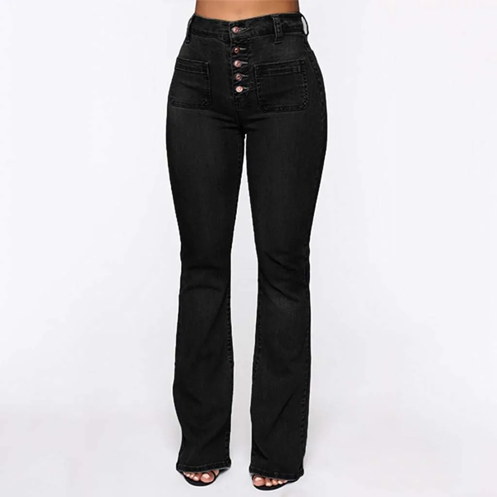 LCMTWX Stretch Jeans for Women Leg Solid Button Shopping Girls Clothes for Women Blue Tummy Control Jeans Plus Size Womens