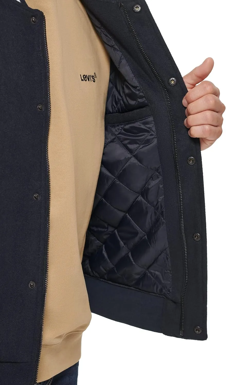Levi's Men's Soft Shell Hooded Flight Bomber Jacket