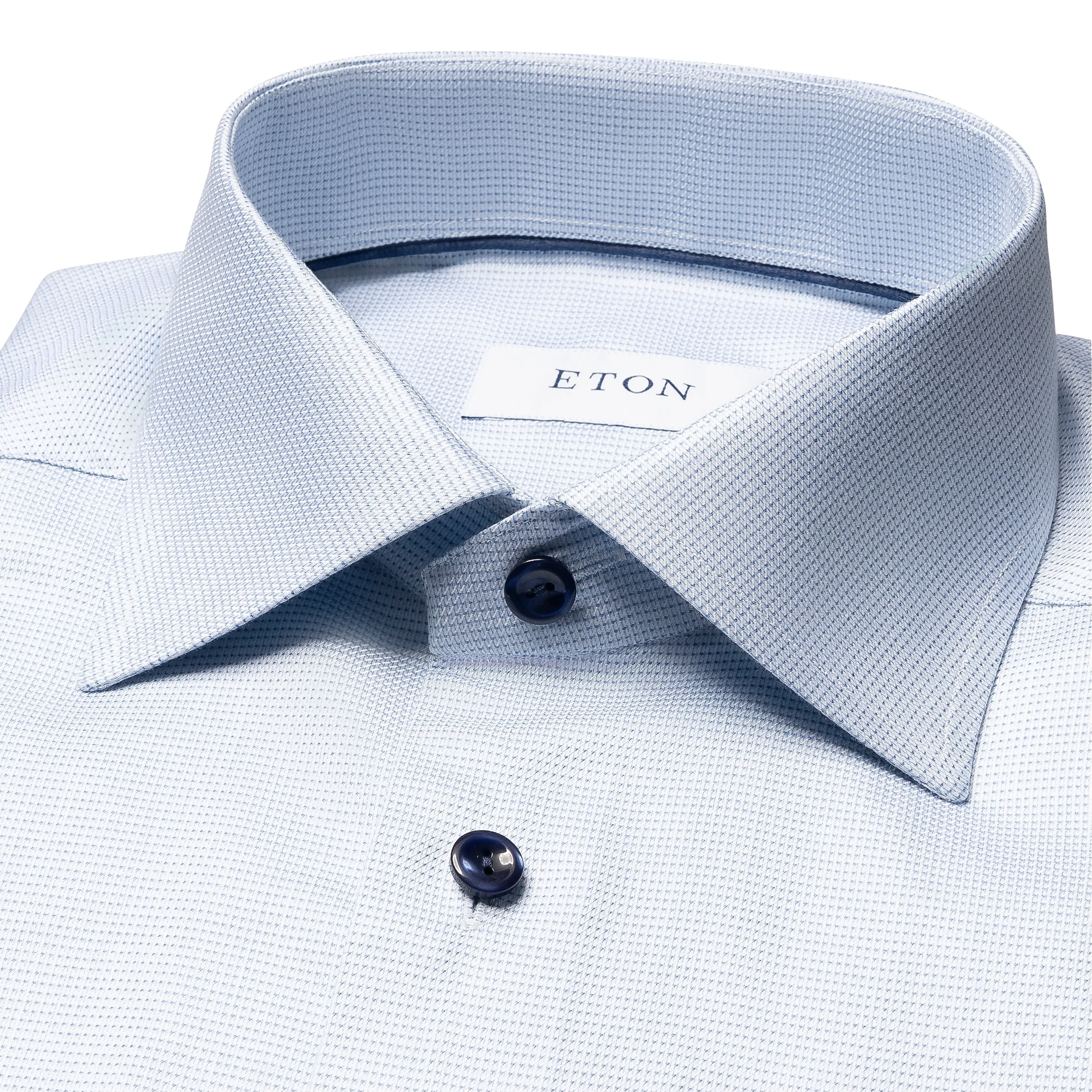 Light Blue Semi Solid Cotton Tencel™ Lyocell Slim Fit Shirt - ETON