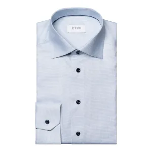 Light Blue Semi Solid Cotton Tencel™ Lyocell Slim Fit Shirt - ETON