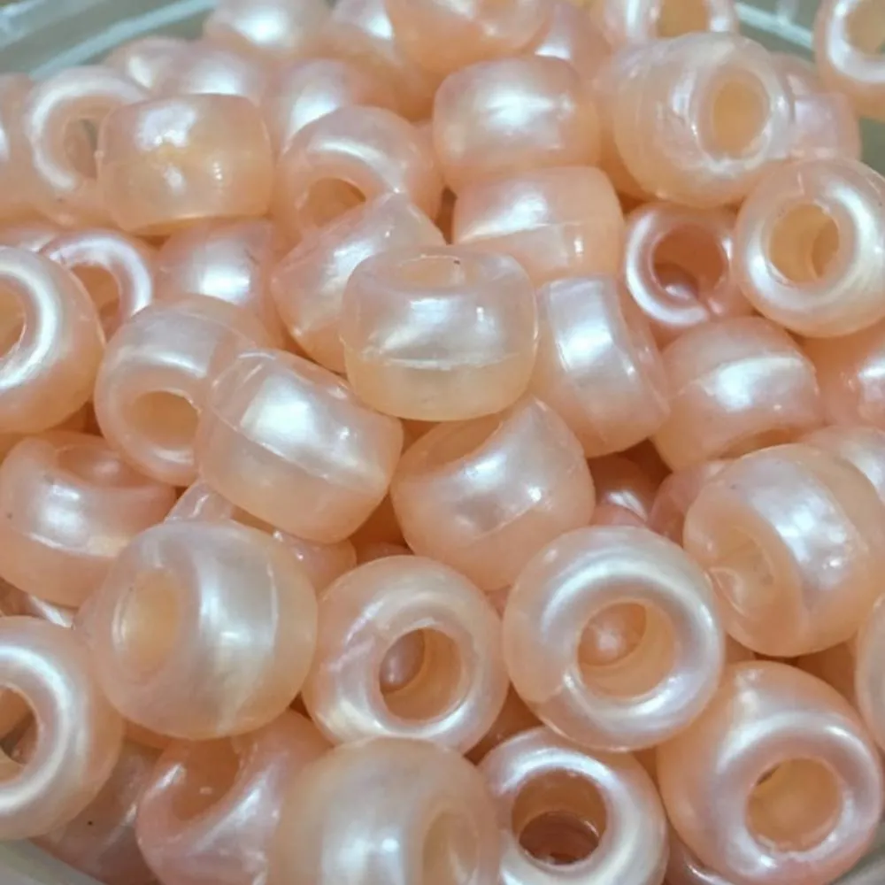 Light Peach Pearlised - Acrylic Pony Beads