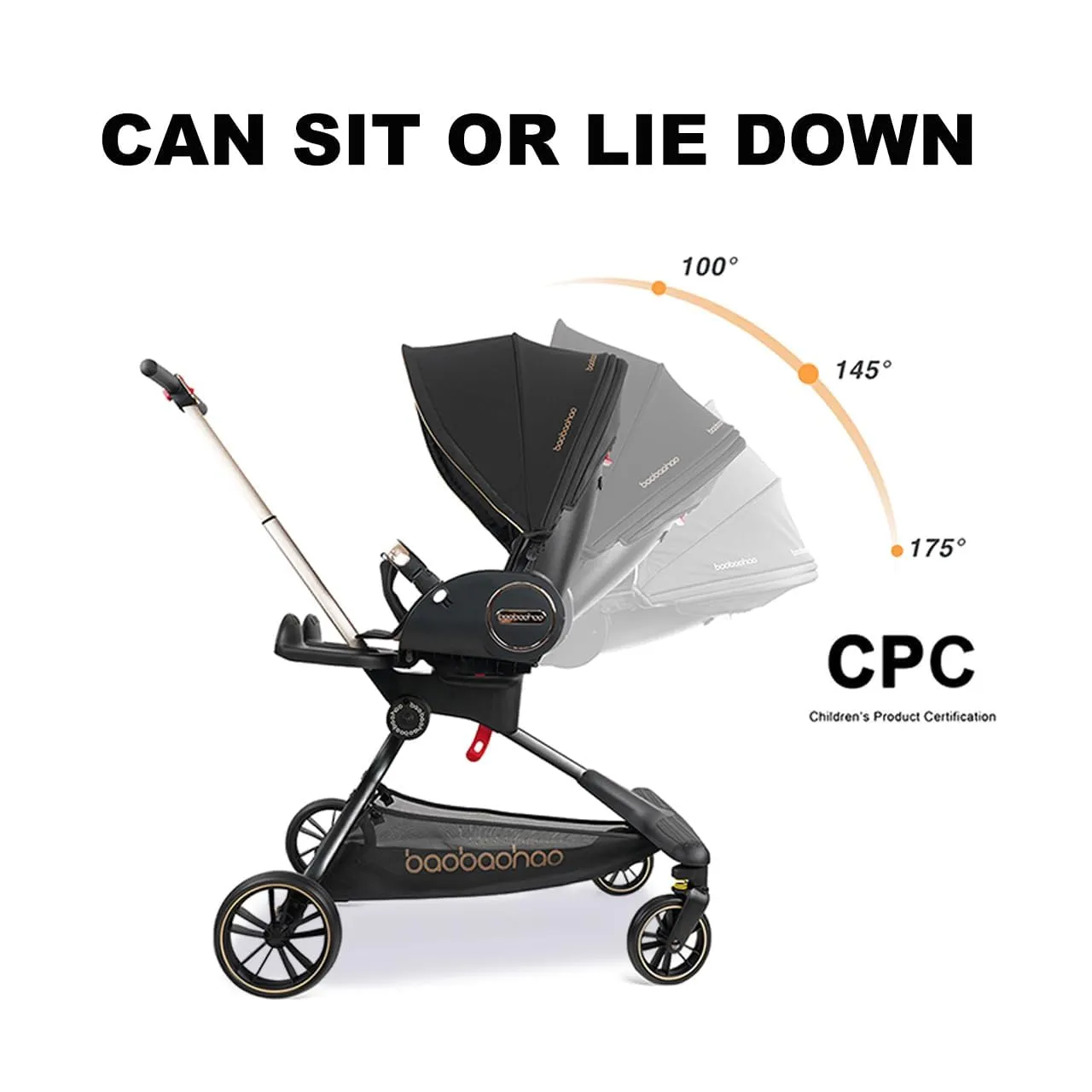 Lightweight 360° Rotable Baby Stroller with Canopy