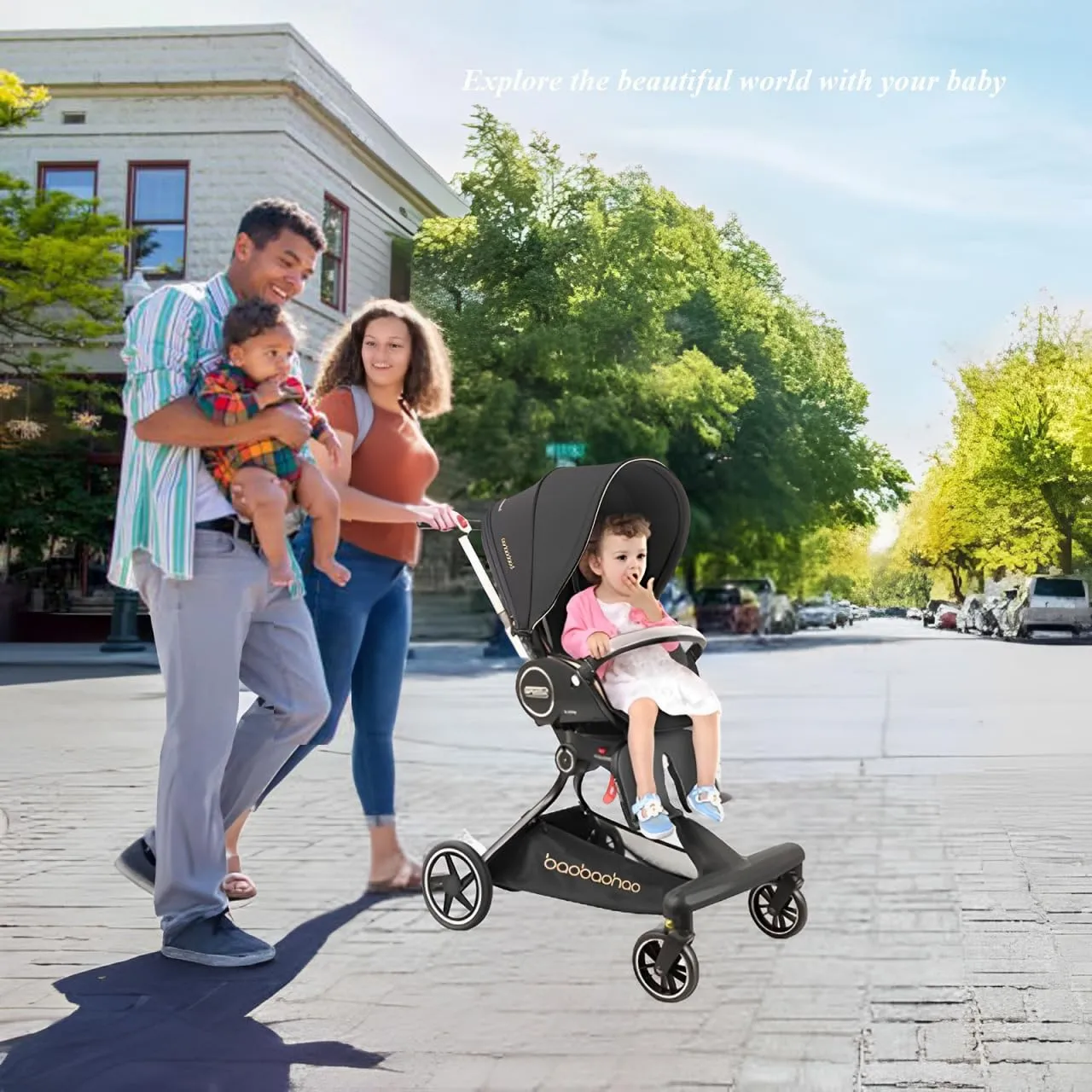 Lightweight 360° Rotable Baby Stroller with Canopy