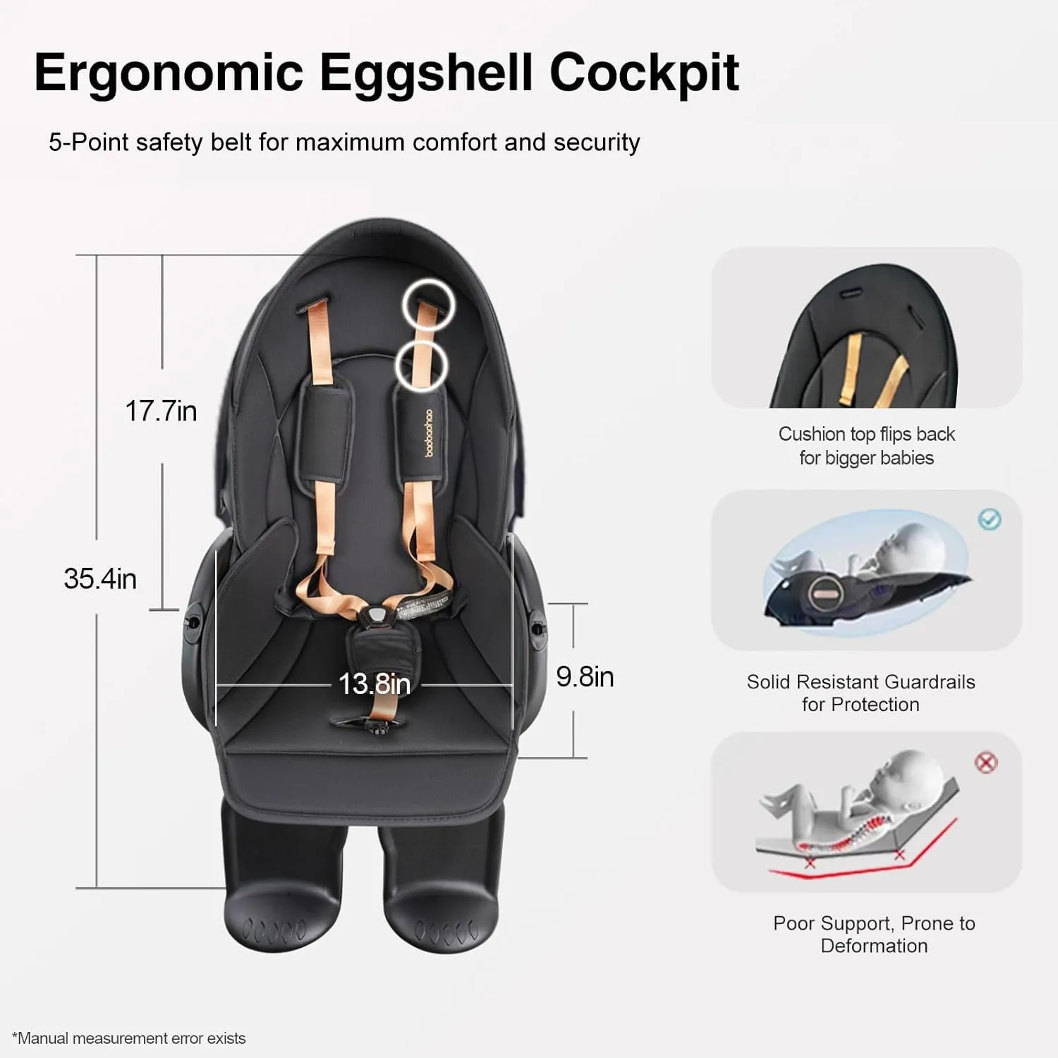 Lightweight 360° Rotable Baby Stroller with Canopy