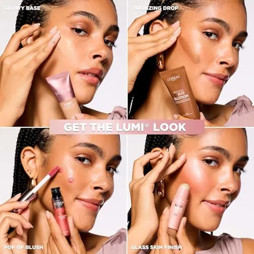 L'Oréal Paris Lumi Le Glow Tint, Glowy Skin Tint Foundation, Lightweight Buildable Coverage, Water-Based Formula, Medium Deep Warm 310, 25 ml