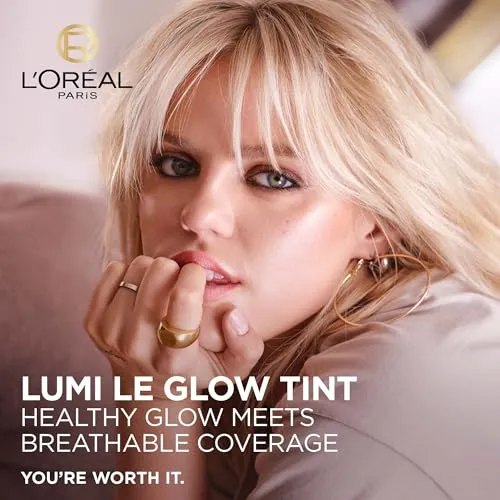 L'Oréal Paris Lumi Le Glow Tint, Glowy Skin Tint Foundation, Lightweight Buildable Coverage, Water-Based Formula, Medium Deep Warm 310, 25 ml