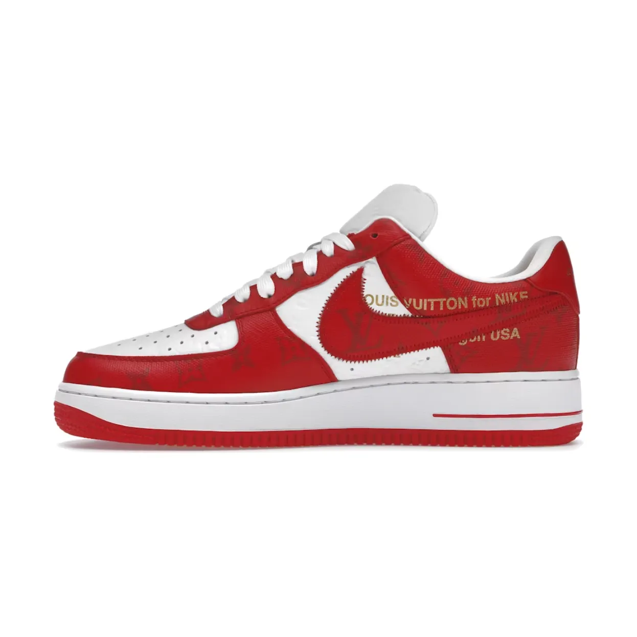 Louis Vuitton Nike Air Force 1 Low By Virgil Abloh White Red