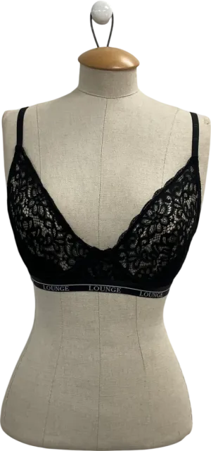 Lounge Underwear Black Lace Balcony Bra UK 32E