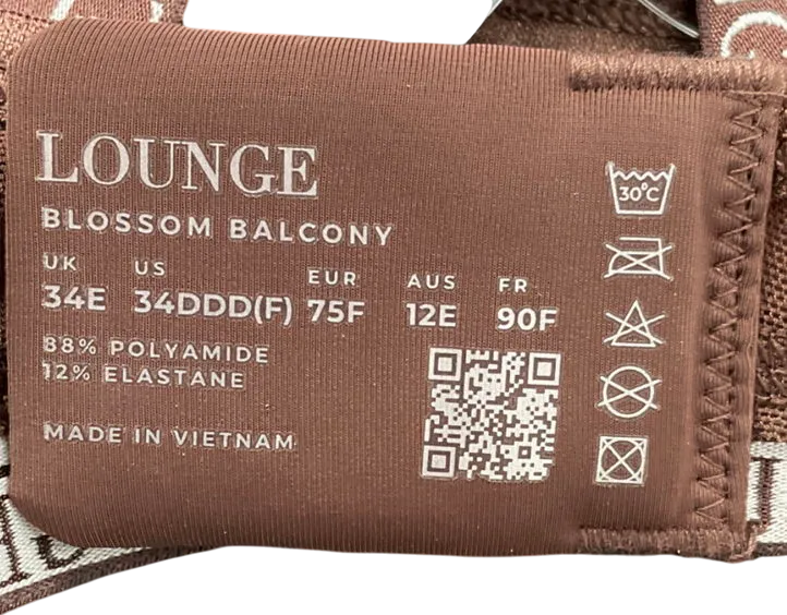 Lounge Underwear Brown Blossom Balcony Bra UK 34E