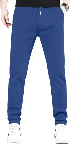Men Comfy Cargo Pants Stretch Slim Fit Multi Pockets Hiking Pants Tactical Joggers Athletic Pants Tapered Casual Pant