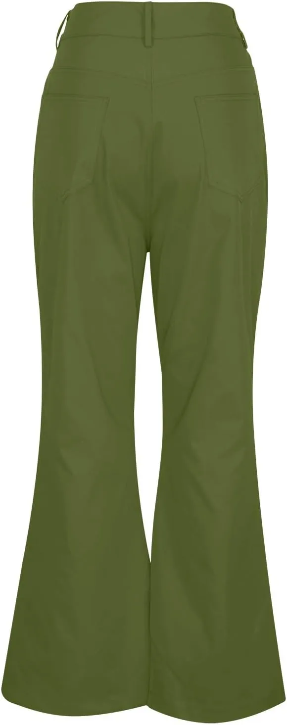 Men Flared Dress Pants Stylish Slim Fit Office Business Wide Leg Trousers 60s 70s Vintage Bootcut Bell Bottom Pants