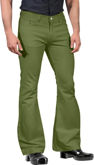 Men Flared Dress Pants Stylish Slim Fit Office Business Wide Leg Trousers 60s 70s Vintage Bootcut Bell Bottom Pants