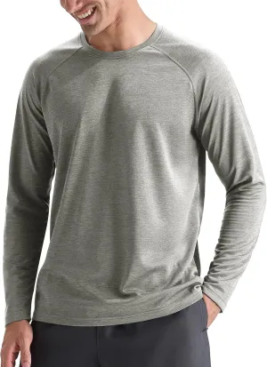 Men's Active Casual Long Sleeve Shirts Lightweight Dry Fit Workout Running Athletic Comfortable T-Shirts