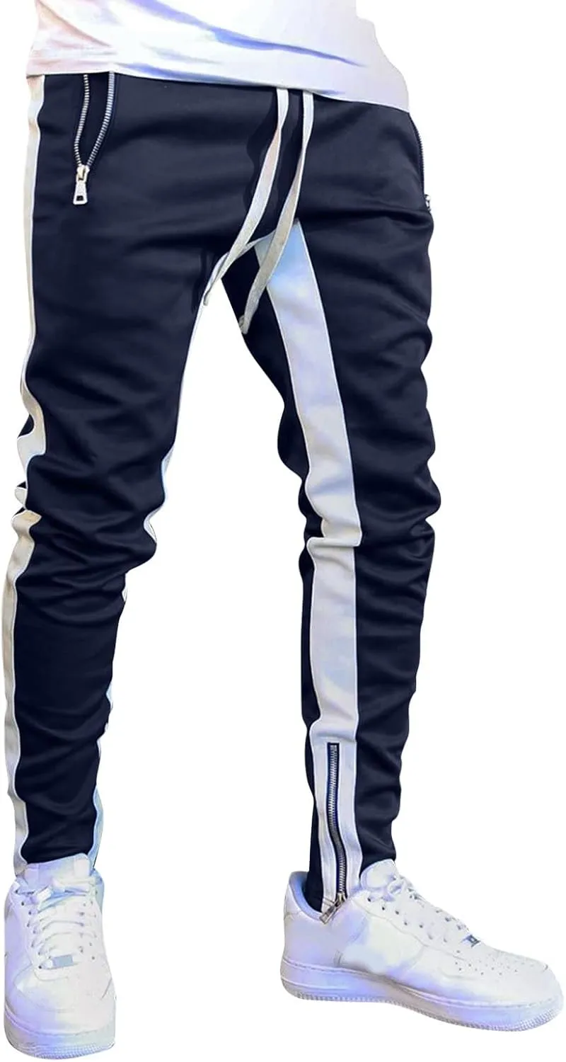 Mens Autumn Winter Cargo Joggers Stretch Pants Casual Twill Cotton Elastic Drawstring Outdoor Hiking Sweatpants