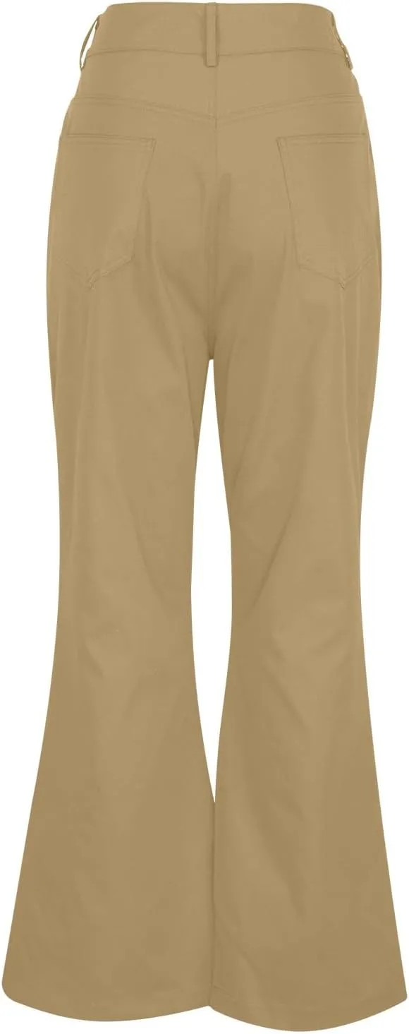 Men's Bell Bottom Pants Vintage 70s Disco Outfits Flared Pants Stretch Slim Fit Casual Denim Trousers with Pockets