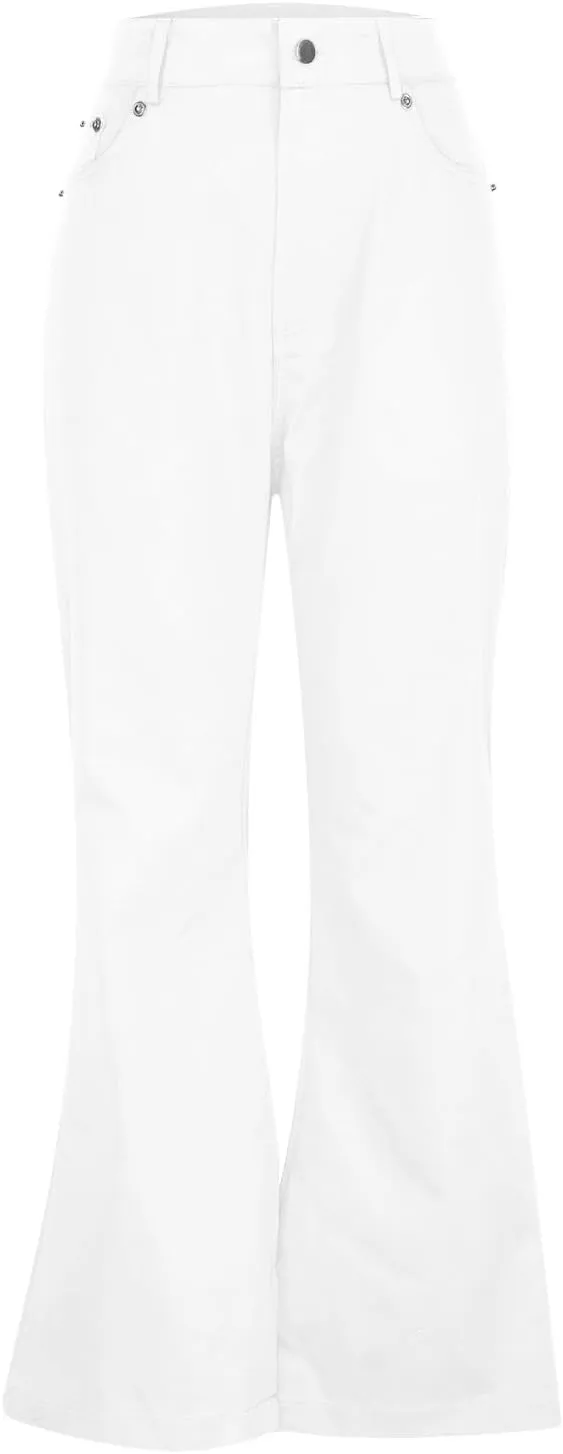 Men's Bell Bottom Pants Vintage 70s Disco Outfits Flared Pants Stretch Slim Fit Casual Denim Trousers with Pockets