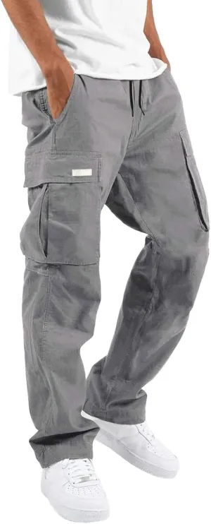 Mens Cargo Pants, Casual Comfy Outdoor Hiking Pants for Men, Athletic Joggers Sweatpants, Lightweight Capris Pants Men