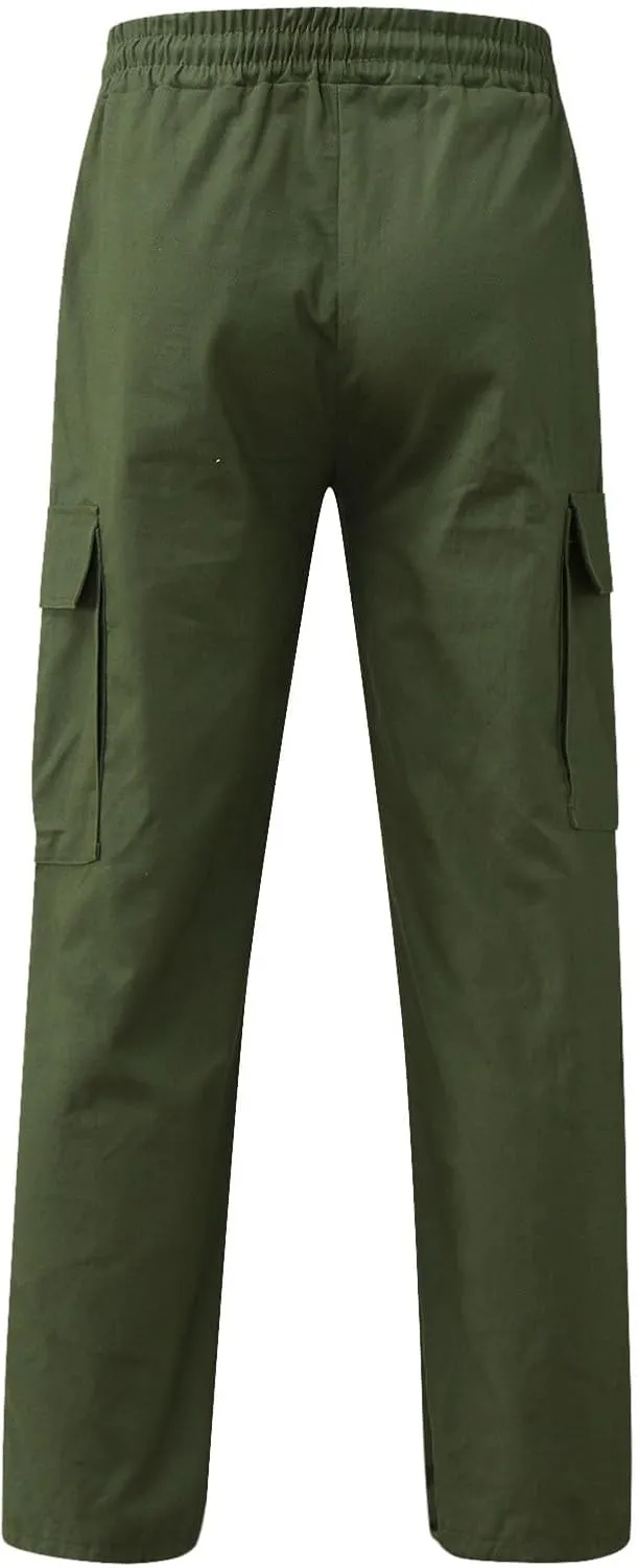 Mens Cargo Pants, Casual Comfy Outdoor Hiking Pants for Men, Athletic Joggers Sweatpants, Lightweight Capris Pants Men