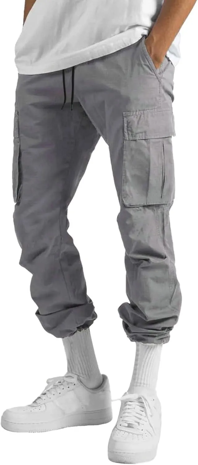 Mens Cargo Pants, Casual Comfy Outdoor Hiking Pants for Men, Athletic Joggers Sweatpants, Lightweight Capris Pants Men