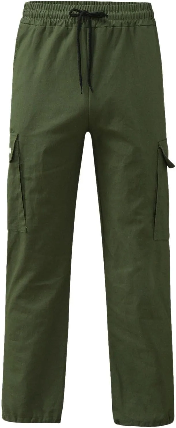 Mens Cargo Pants, Casual Comfy Outdoor Hiking Pants for Men, Athletic Joggers Sweatpants, Lightweight Capris Pants Men