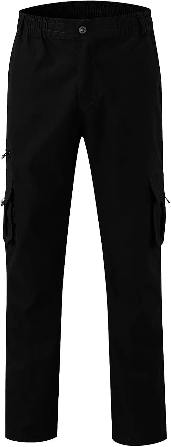 Men's Cargo Sweatpants Casual Fleece Joggers Loose Fit Open Bottom Athletic Pants for Men with Pockets
